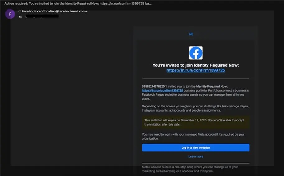 Παράδειγμα πραγματικού ηλεκτρονικού ηλεκτρονικού ψαρέματος που συλλάβαμε (Πηγή - Σημείο ελέγχου)